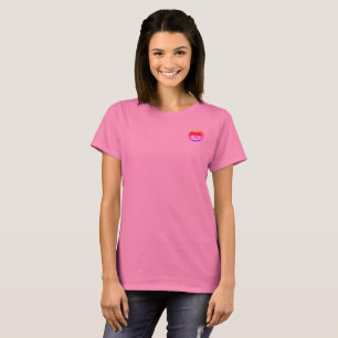 Camiseta rosa de mulher Neon Dragon bolso