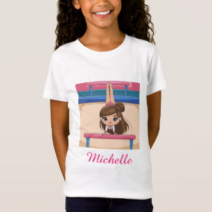 Camiseta Rosa de Natal da Pequena Gymnast Personalizada