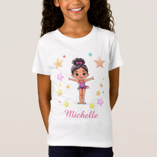 Camiseta Rosa de Natal da Pequena Gymnast Personalizada