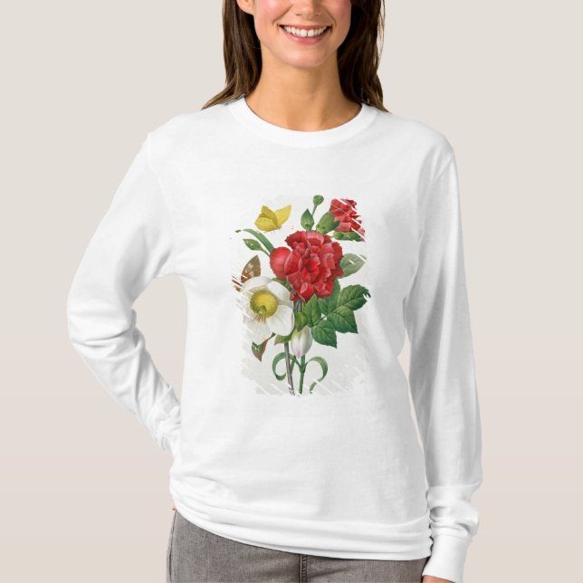Camiseta Rosa de Natal, Helleborus niger (Frente)