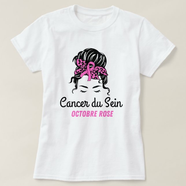 Camiseta Rosa de Octobre do cancer du Sein (Frente do Design)