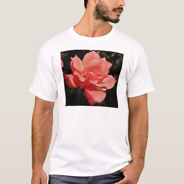 Camiseta rosa de pêssego e colírio (Frente)