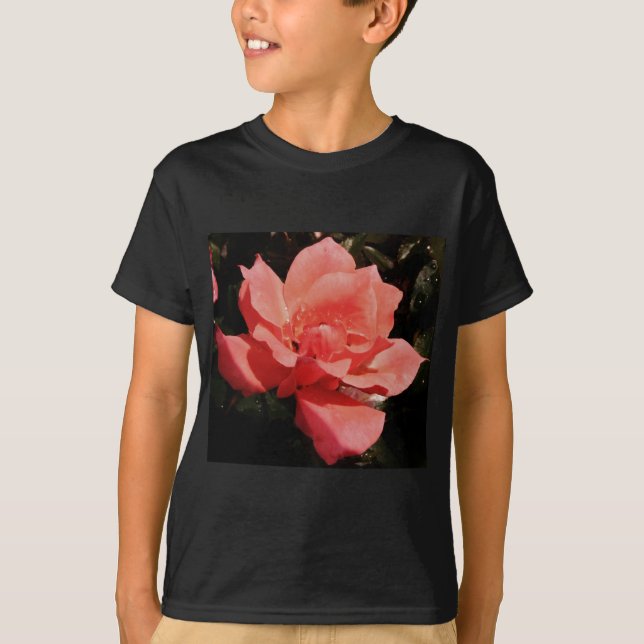 Camiseta rosa de pêssego e colírio (Frente)