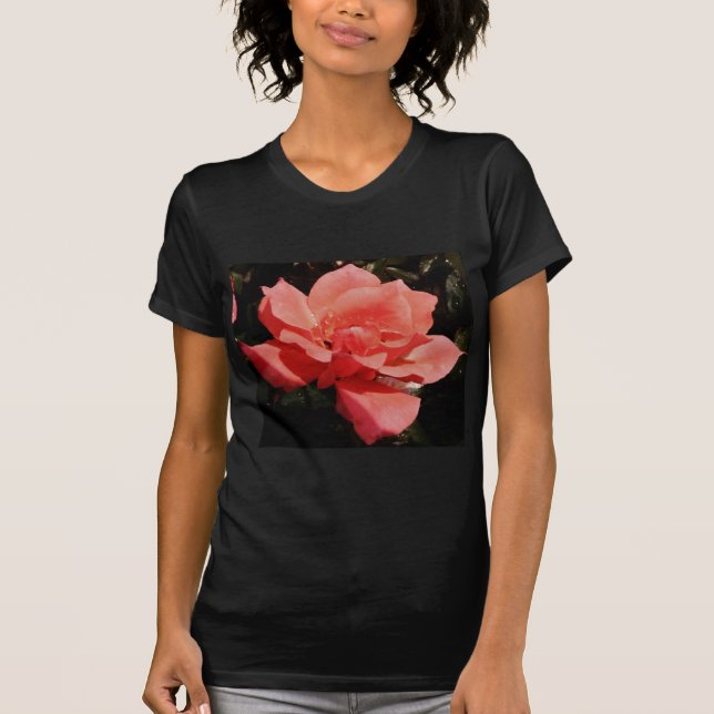 Camiseta rosa de pêssego e colírio (Frente)