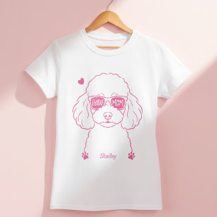 Camiseta Rosa de Poodle Personalizada   Presente p