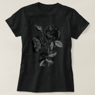 Camiseta Rosa de preto gótico