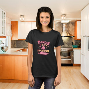 Camiseta Rosa de Superpotência Baking