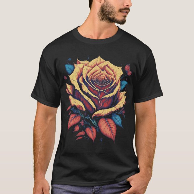 Camiseta Rosa Design - Fresco de Moda Única com Estilo Fres (Frente)