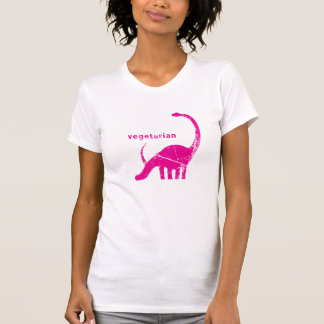 Camiseta Rosa do Brachiosaurus do vegetariano do vintage