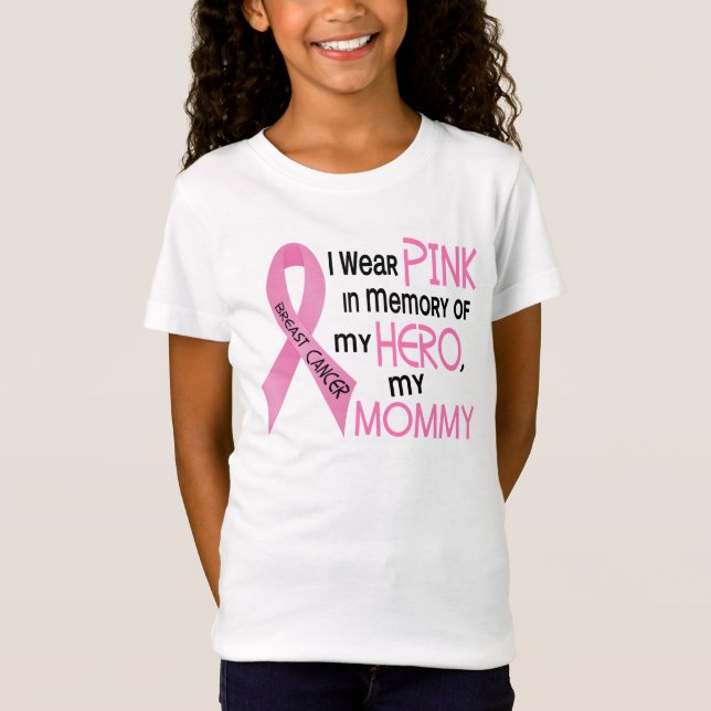 Camiseta ROSA do cancro da mama na MEMÓRIA de MINHAS MAMÃES (Frente)