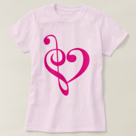 Camiseta Rosa do coração da música