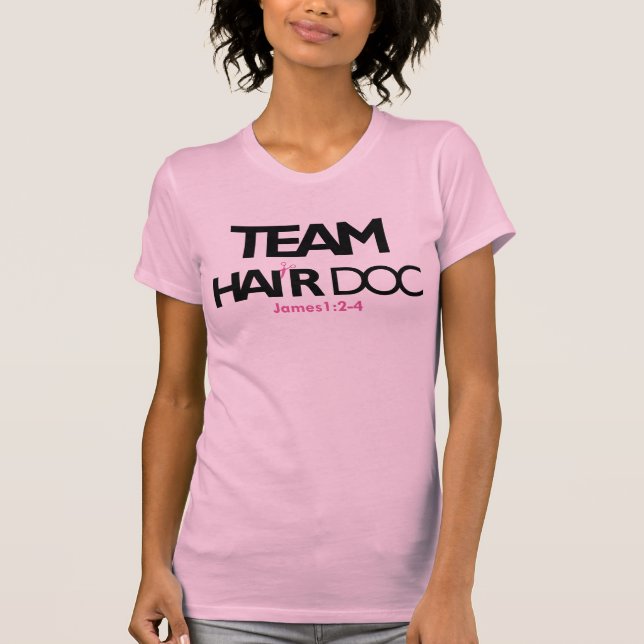 Camiseta Rosa do Doc 911 do cabelo da equipe (Racerback) (Frente)