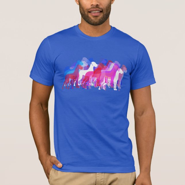 Camiseta rosa do grupo Modern Great Dane (Frente)