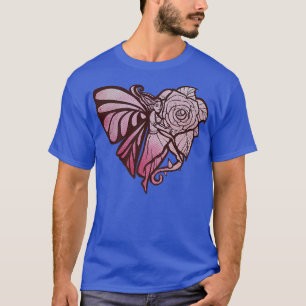 Camiseta Rosa do Jardim de Fada do Estilo Vintage