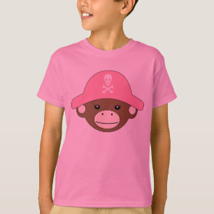 Camiseta Rosa do macaco do pirata