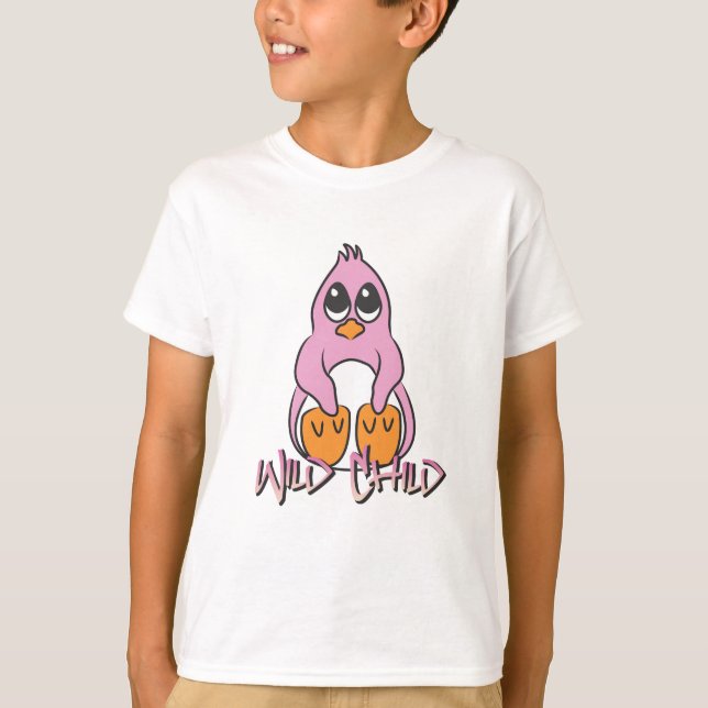 Camiseta Rosa do WC do pinguim (Frente)