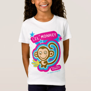 Camiseta Rosa dos macaco-miúdos de Lil