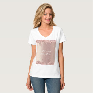 Camiseta Rosa Dourada Brilhante Escamuflada Coloca Sua Cami