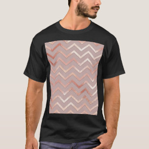 Camiseta Rosa dourado: padrão de safra elegante.