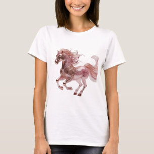 Camiseta ROSA D'OURO PRATA ENGRAÇADA CAVALO ROSA Design Mod