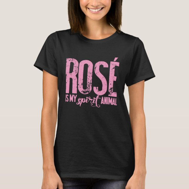 Camiseta Rosa é o meu espírito de Rosa de vinho (Frente)