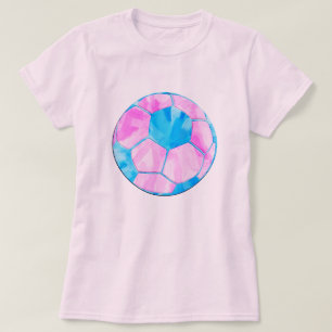 Camiseta Rosa e tintura azul azul do laço da bola de