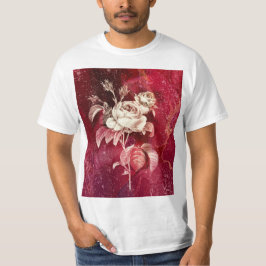 Camiseta Rosa em Fundo Texturizado Vermelho