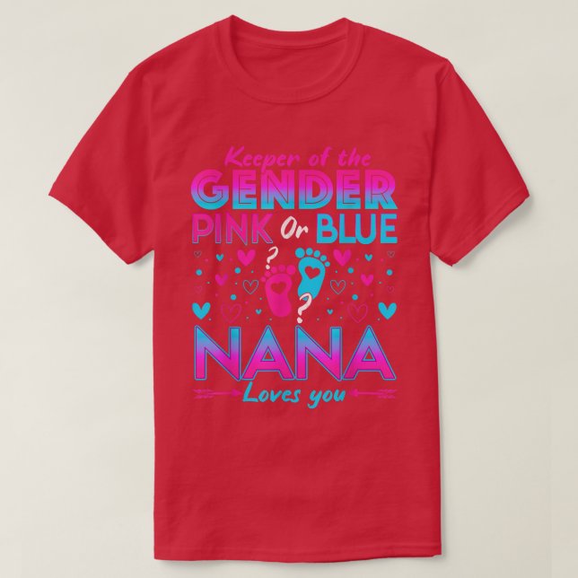 Camiseta Rosa Engraçado Ou Nana Azul Te Ama Sexo Reveal Cu (Frente do Design)