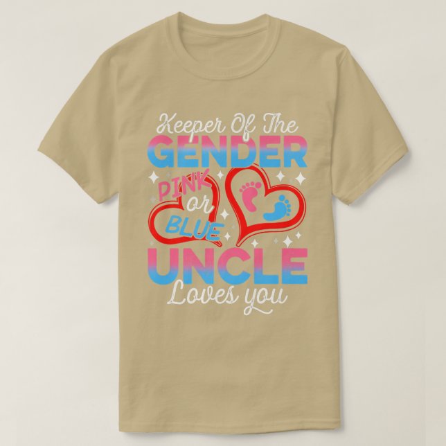 Camiseta Rosa Engraçado Ou Tio Azul Te Ama A Sua Revelação  (Frente do Design)