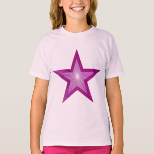 Camiseta rosa-estrela rosa