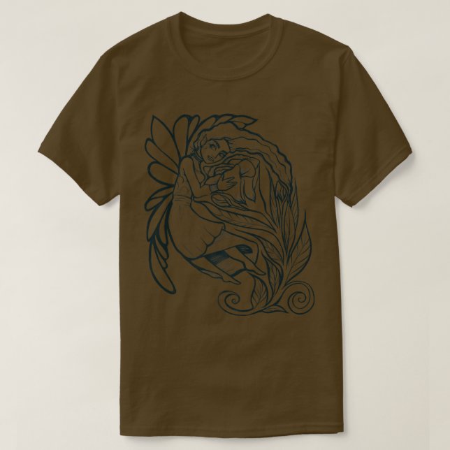 Camiseta Rosa Fairy Goddese Art (Frente do Design)