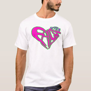 Camiseta Rosa feio do coração do falcão
