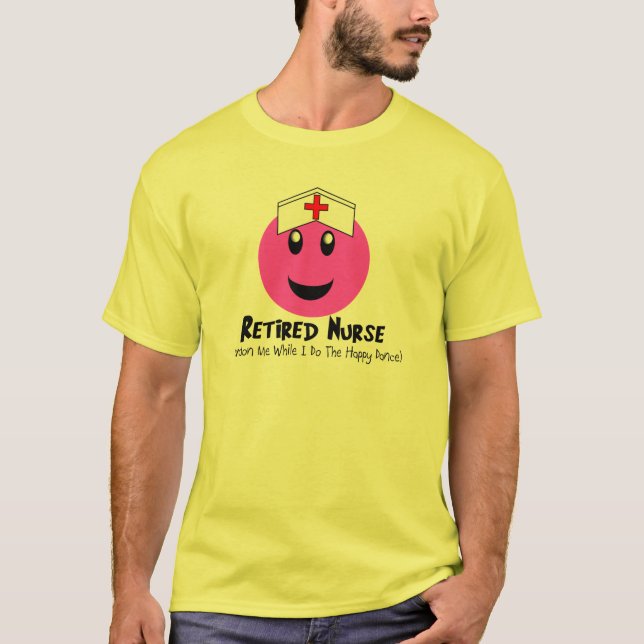 Camiseta Rosa feliz da dança dos presentes aposentados da (Frente)