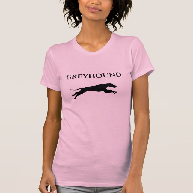 Camiseta rosa feminina GREYHOUND. (Frente)