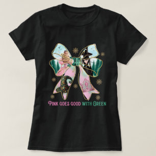 Camiseta Rosa Fica Bem Com As Bruxas Verdes De Halloween