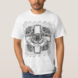 Camiseta rosa Filigree Christian Cross