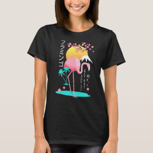 Camiseta rosa Flamingo mens fantasma Fuji Yama ascensão do