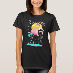 Camiseta rosa Flamingo mens fantasma Fuji Yama ascensão do
