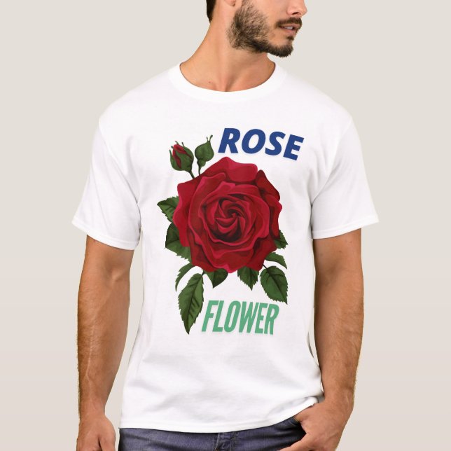 CAMISETA ROSA FLOWER T-SHIRT DESIGN (Frente)