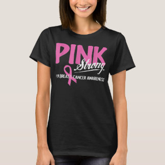 Camiseta Rosa Forte Para A Consciência Do Cancer Da Mama Ri