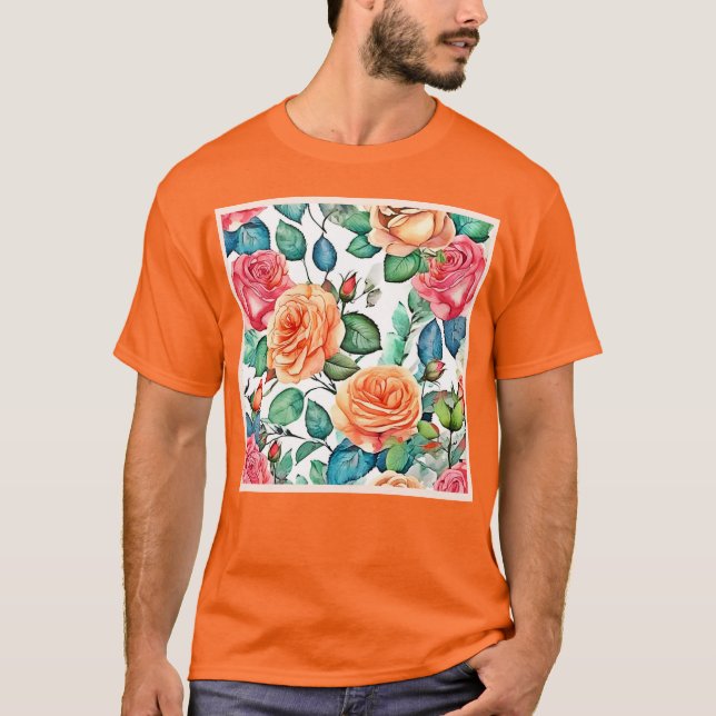Camiseta Rosa Garden Bloom Design (Frente)