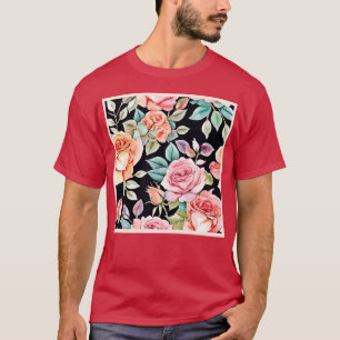 Camiseta Rosa Garden Pattern Design