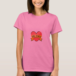Camiseta rosa "Girls'' com logotipo cardíaco - Sua