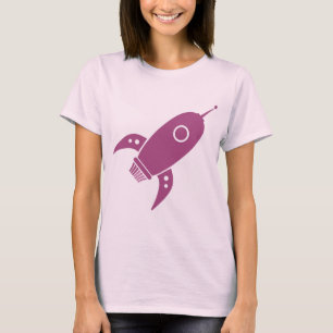 Camiseta Rosa gordo do navio de Rocket retro