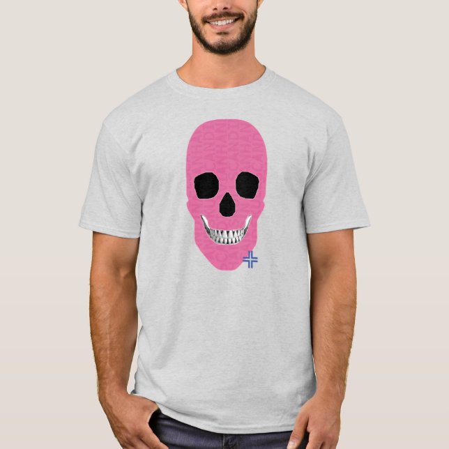 Camiseta rosa HANDSKULL Rebel básica B2 (Frente)