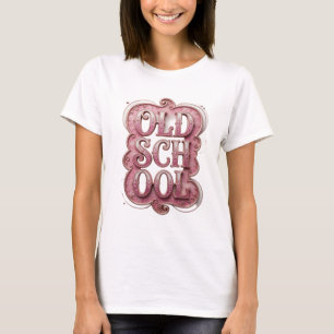 Camiseta Rosa Intenso Design Personalizado OLD SCHOOL