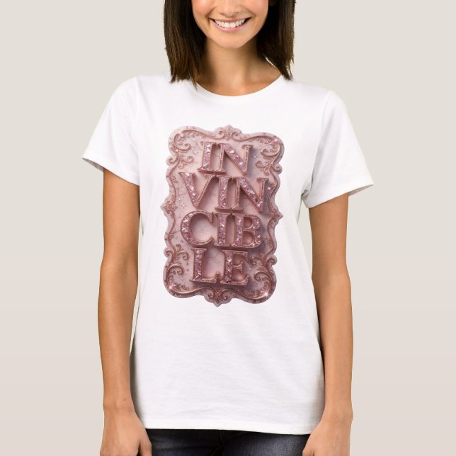 Camiseta Rosa Intenso INVISÍVEL Impressão (Frente)
