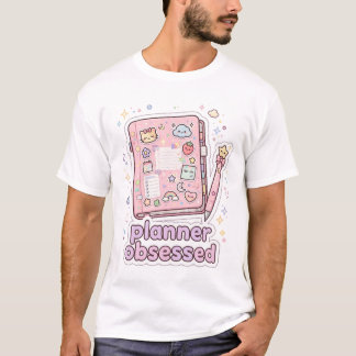 Camiseta Rosa Kawaii para Apaixonados por Planejad