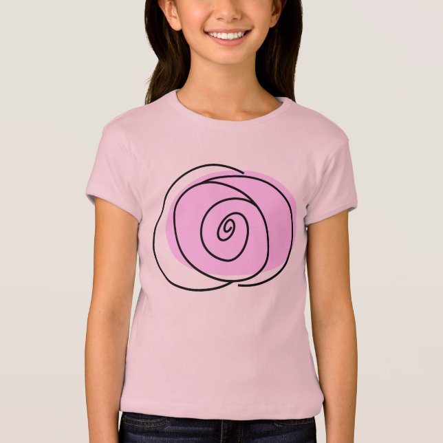 Camiseta rosa Lilac para raparigas (Frente)