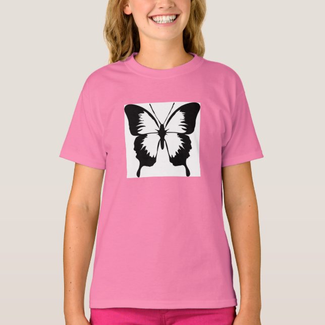 Camiseta Rosa Mädchen T-shirt mit Schmetterling (Frente)